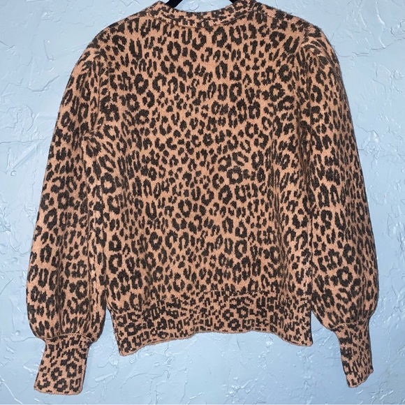Kate Spade Leopard Dream Sweater Animal Print Wool Cashmere Blend Crewneck - Picture 9 of 11